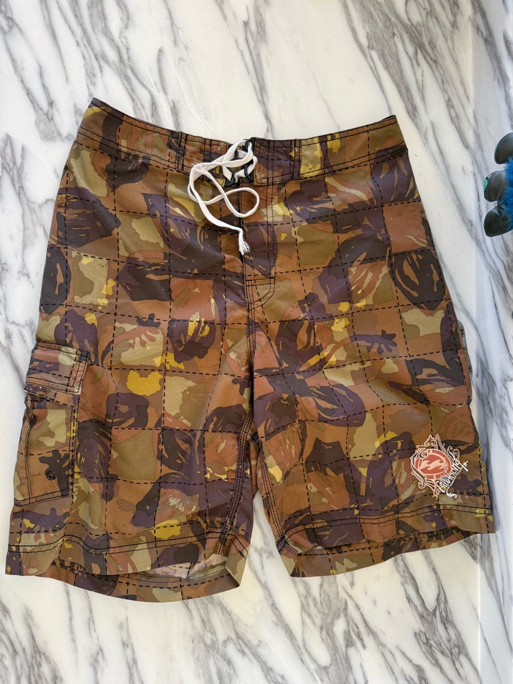 Y2K Billabong Boardshorts Floral Camo Checkered